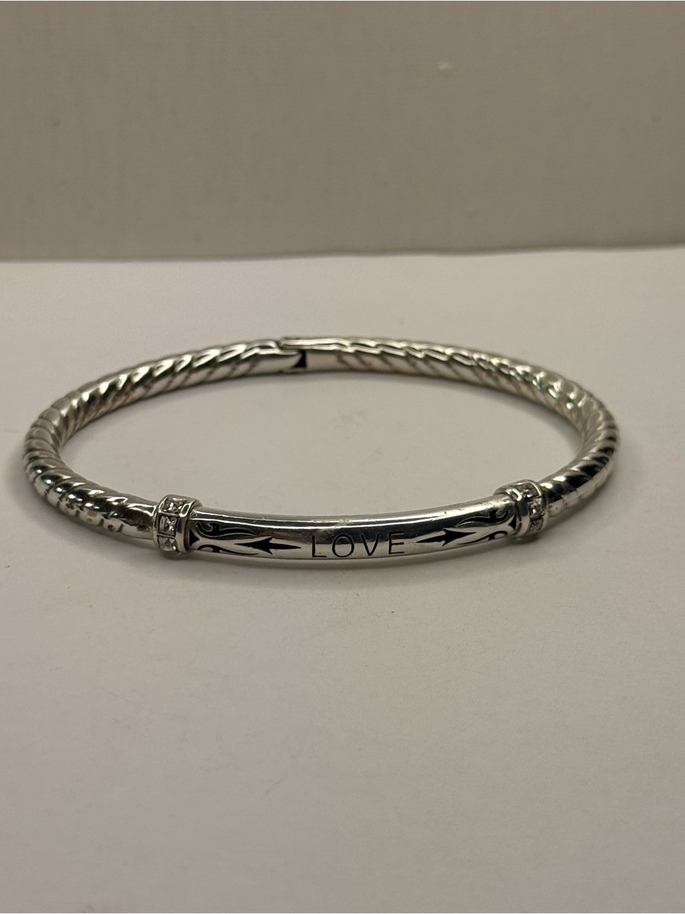 Brighton Marquee Silver-toned 'LOVE' Bangle Bracelet